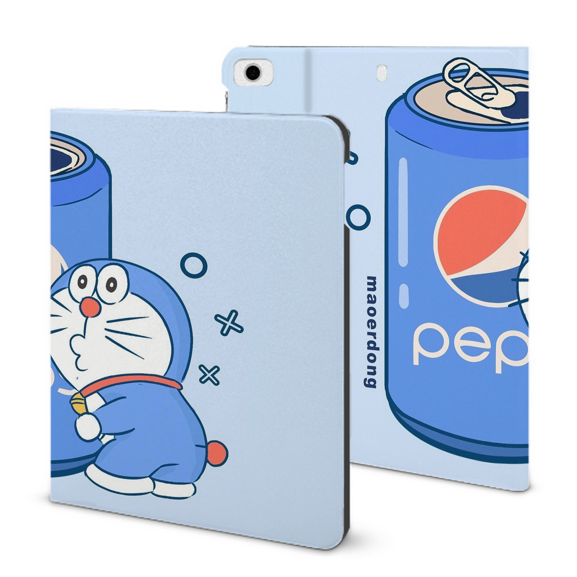 （画像用） ドラえもん Doraemon IPad ケース ブック型 PUレザー TPU 耐衝撃 軽量 薄型 ペン収納なし 全面保護 IPad 各モデル対応